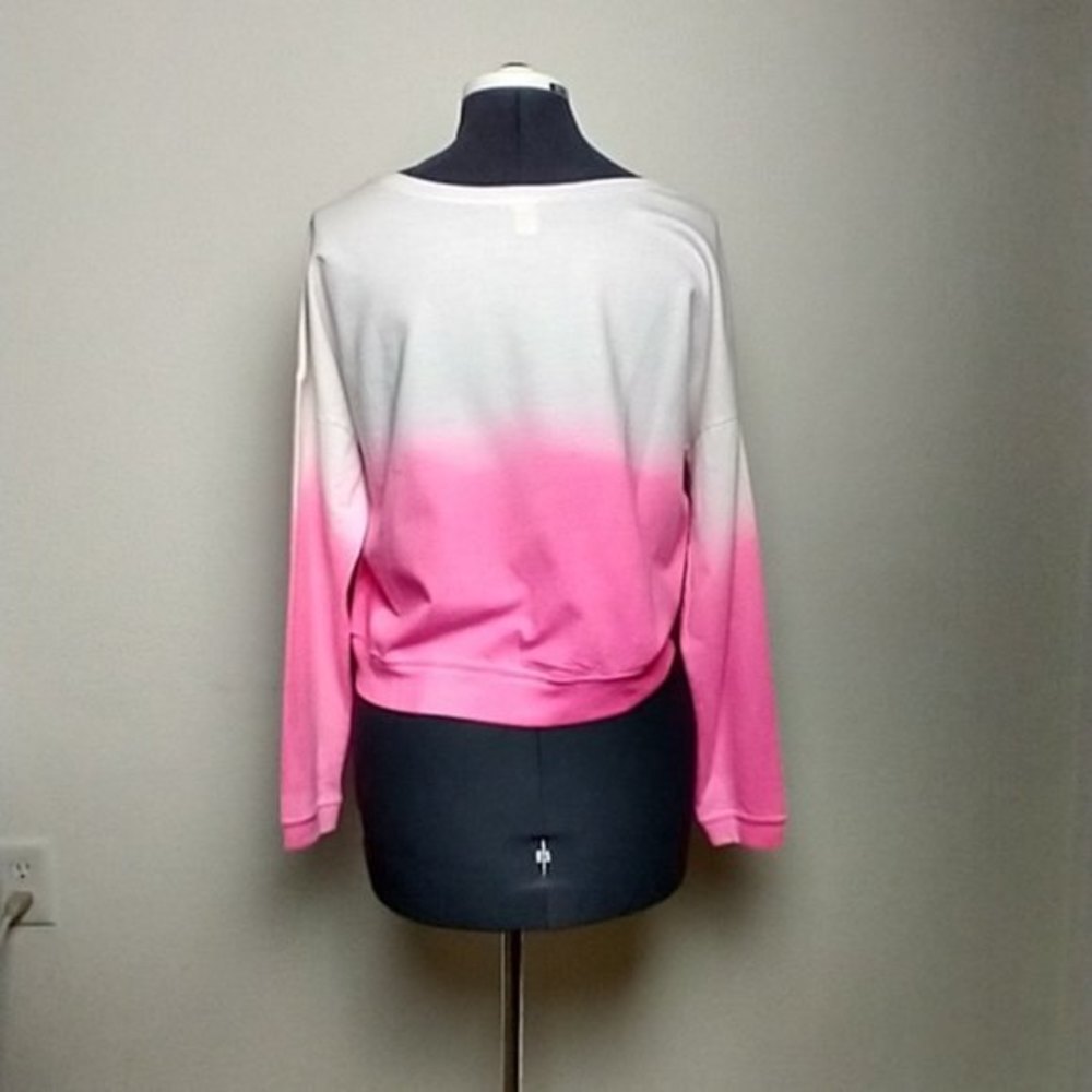 42 Pops Pink Ombre Dip Dye Pull Over Jersey Knit Top Medium - Picture 7 of 9